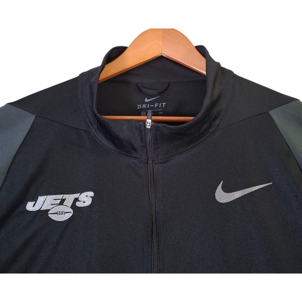 New York Jets Nike Dri-Fit Jacket Men's 3XL Black Gray Logo Swoosh
